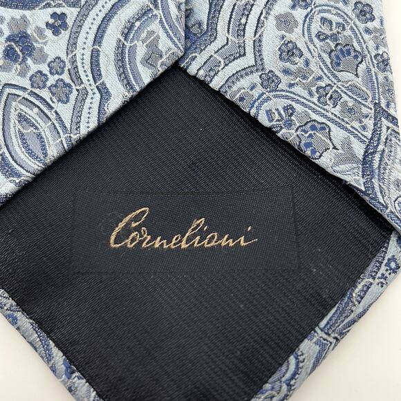 Corneliani 100% Seta Silk - Blue - Picture 4 of 6